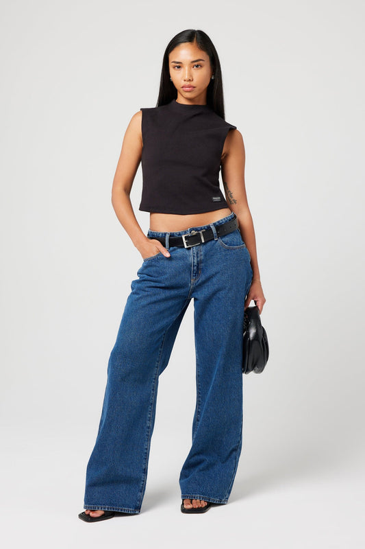 95 Baggy Petite Bella Jeans - Mid Blue