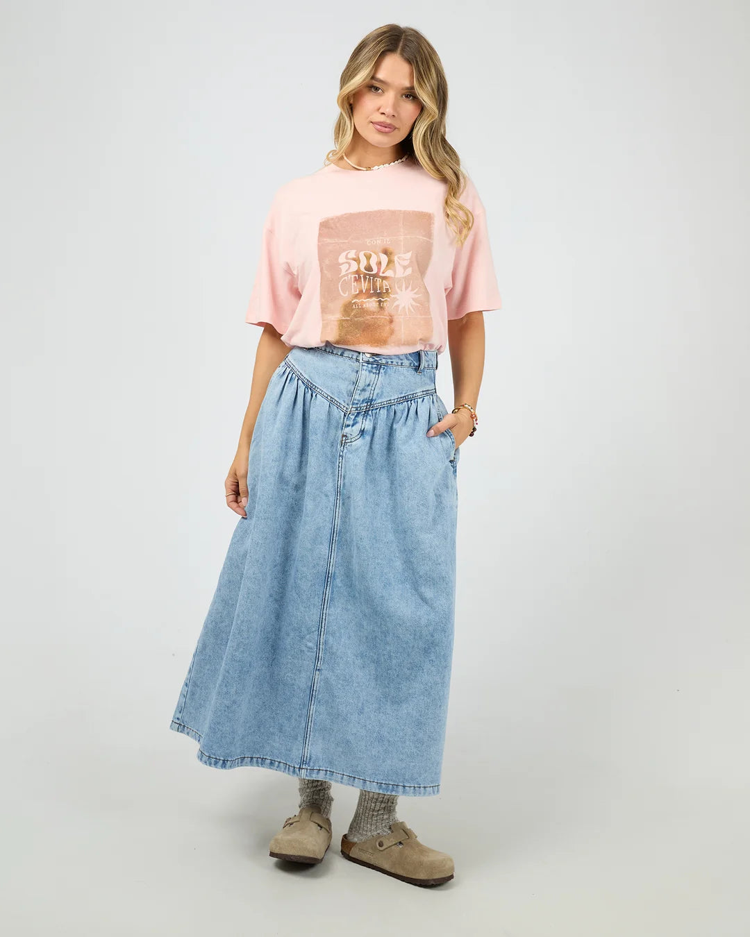 Arlo Maxi Skirt - Light Blue