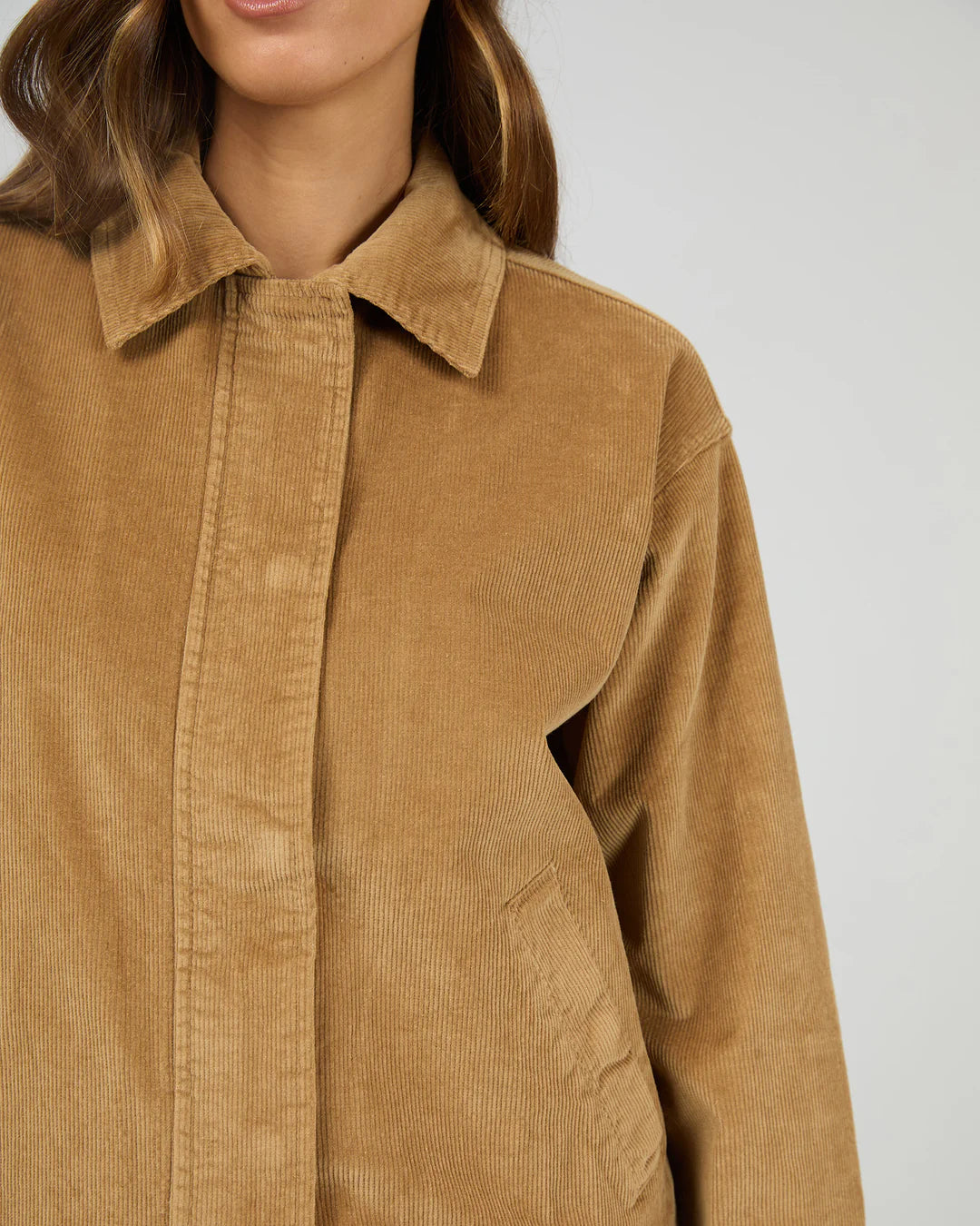 Bambi Cord Bomber Jacket - Tan