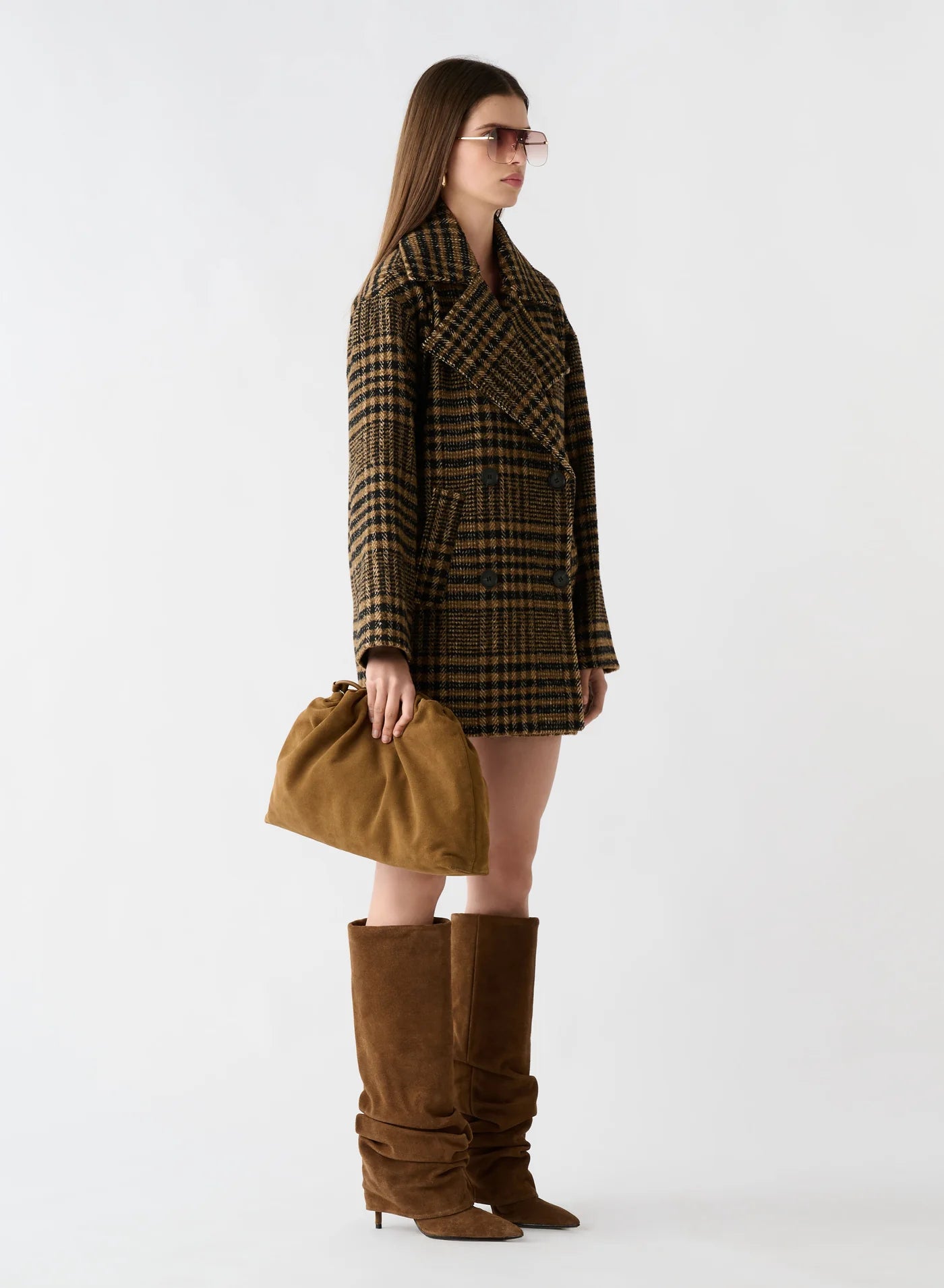 Chronicle Check Coat - Khaki Check