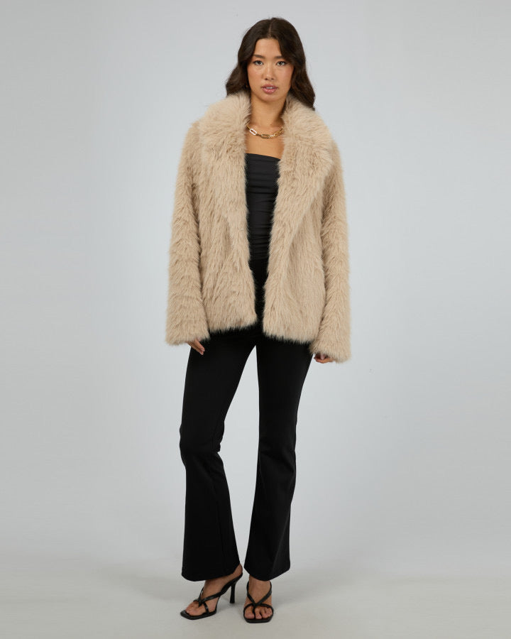 Angela Fur Coat - Beige