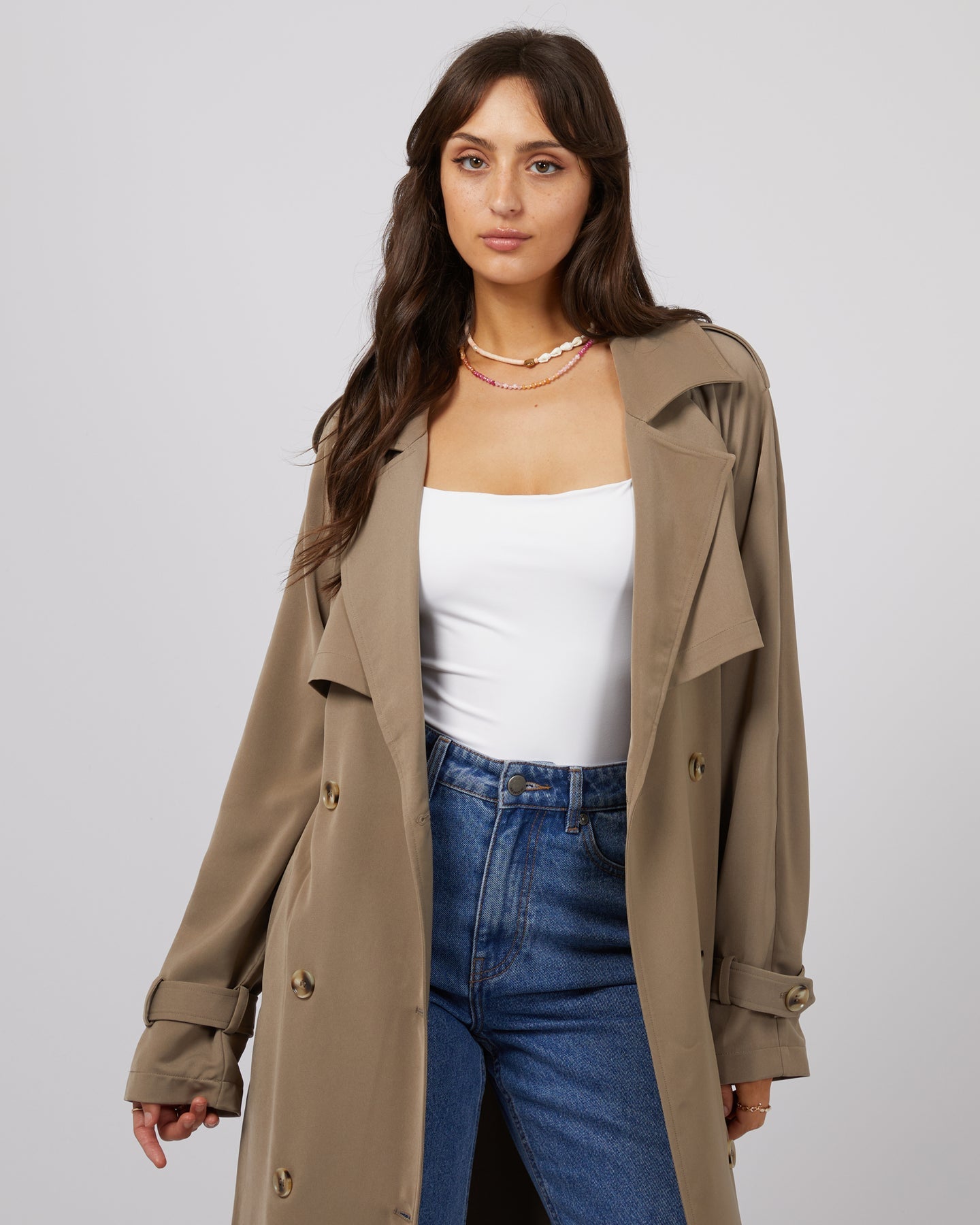 Eve Staple Trench Coat - Tan by All About Eve - in 8 | SWAACE