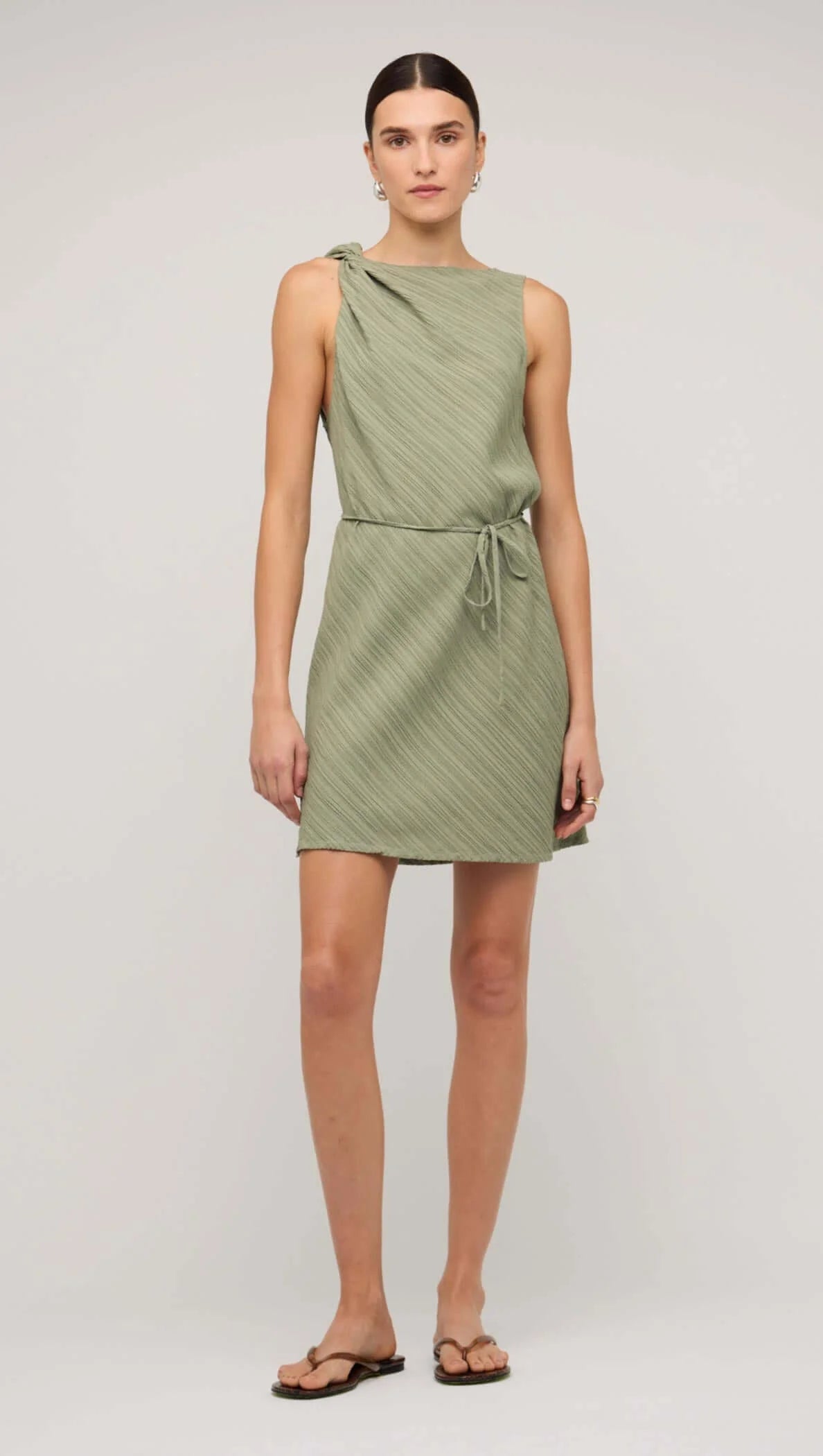 Amira Twist Mini Dress - Sage
