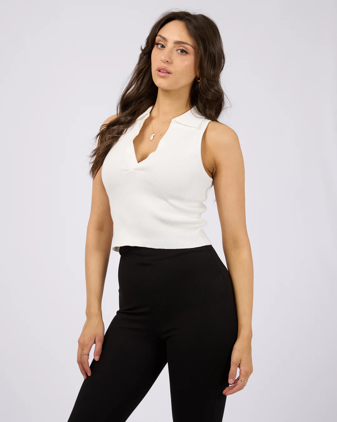 Carrie Knit Top - Vintage White