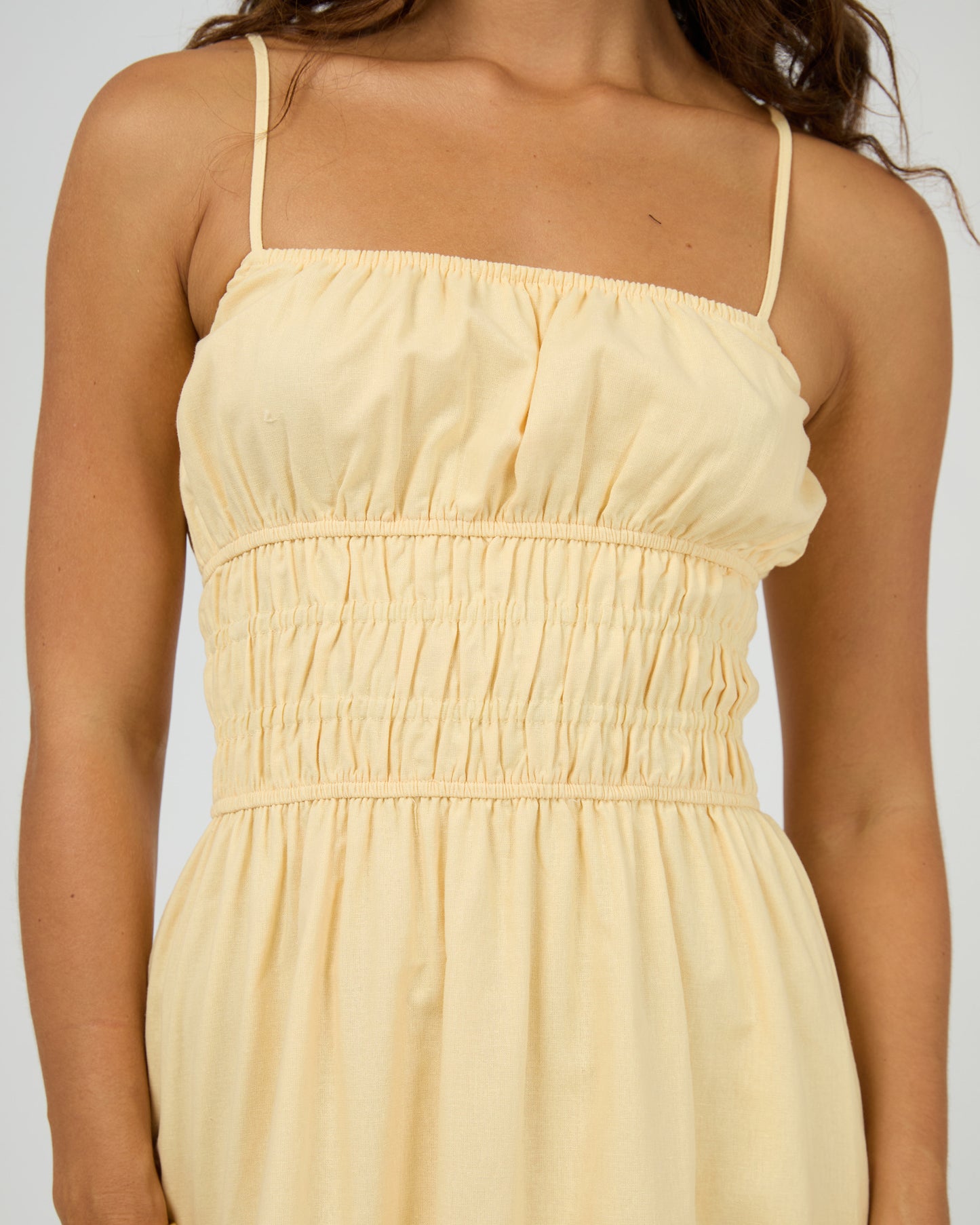 Alessa Linen Maxi Dress - Yellow