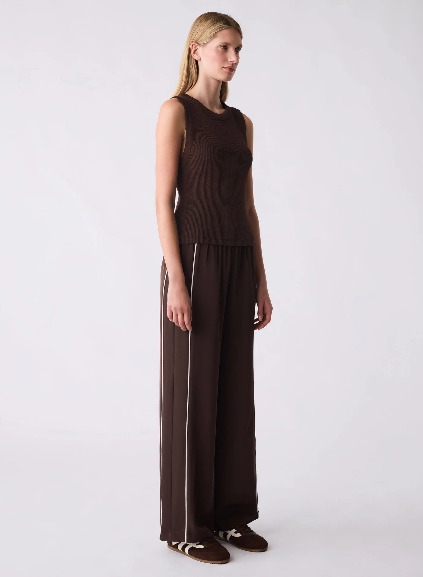 Rebound Knit Tank - Chocolate