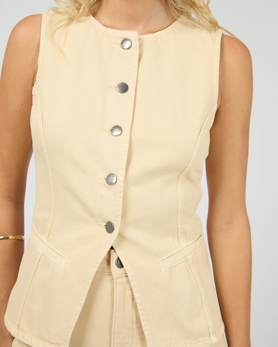 Lena Denim Vest - Butter