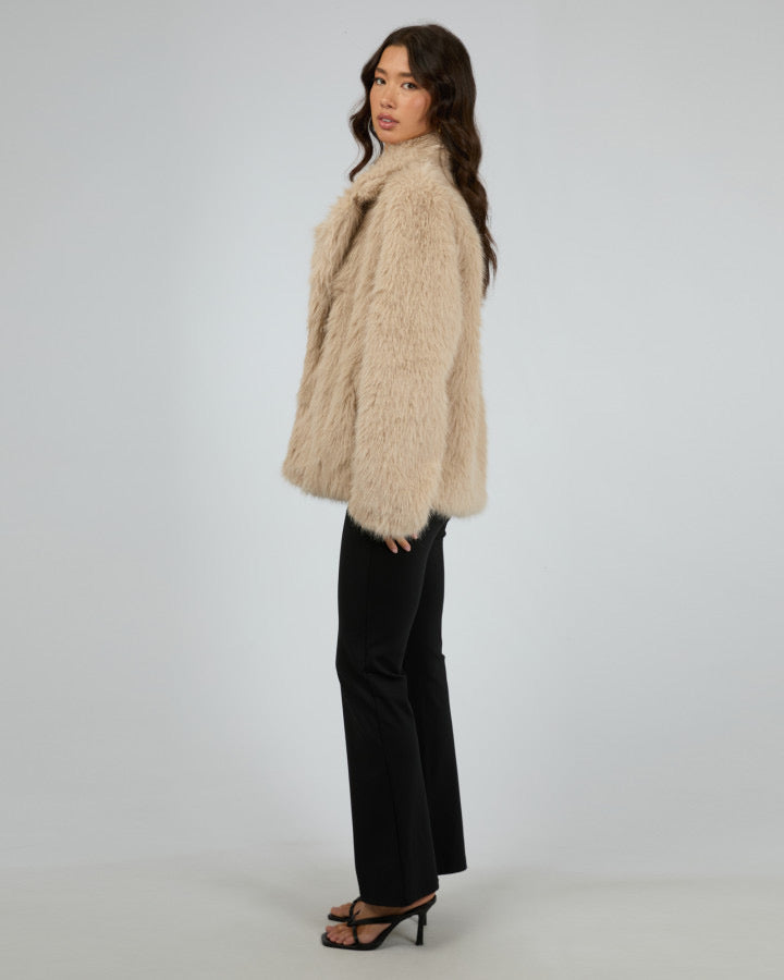 Angela Fur Coat - Beige