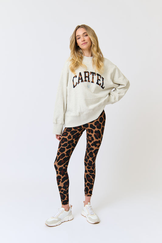 Bronwyn Sweater - Oat Marle /Leopard
