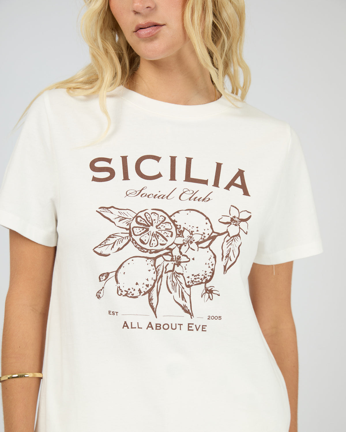 Sicilia Regular Tee - Vintage White - All About Eve