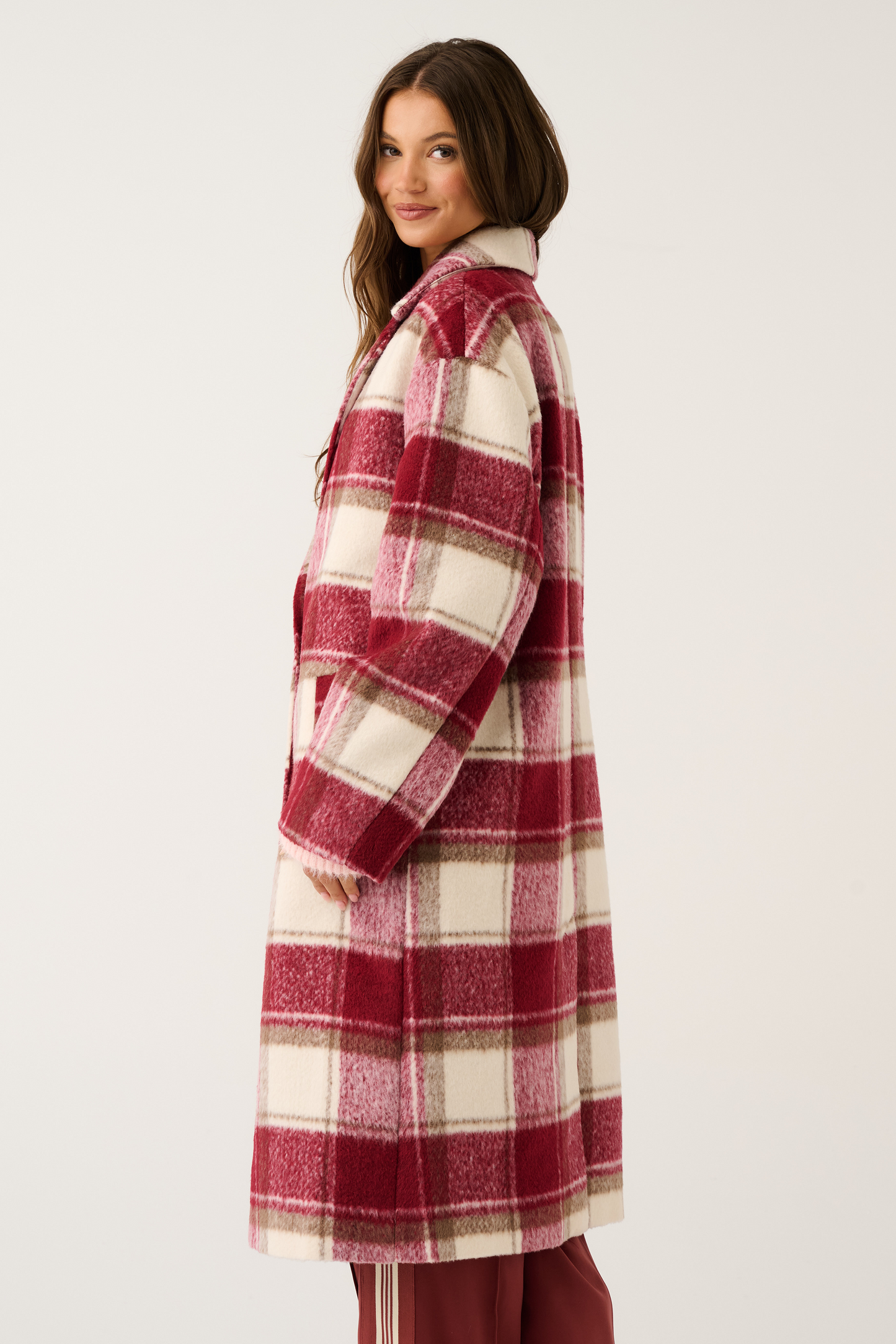 Greta Coat - Berry Check