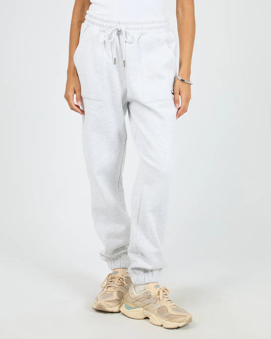 Silent Luxe Cuffed Trackpant - Snow Marle