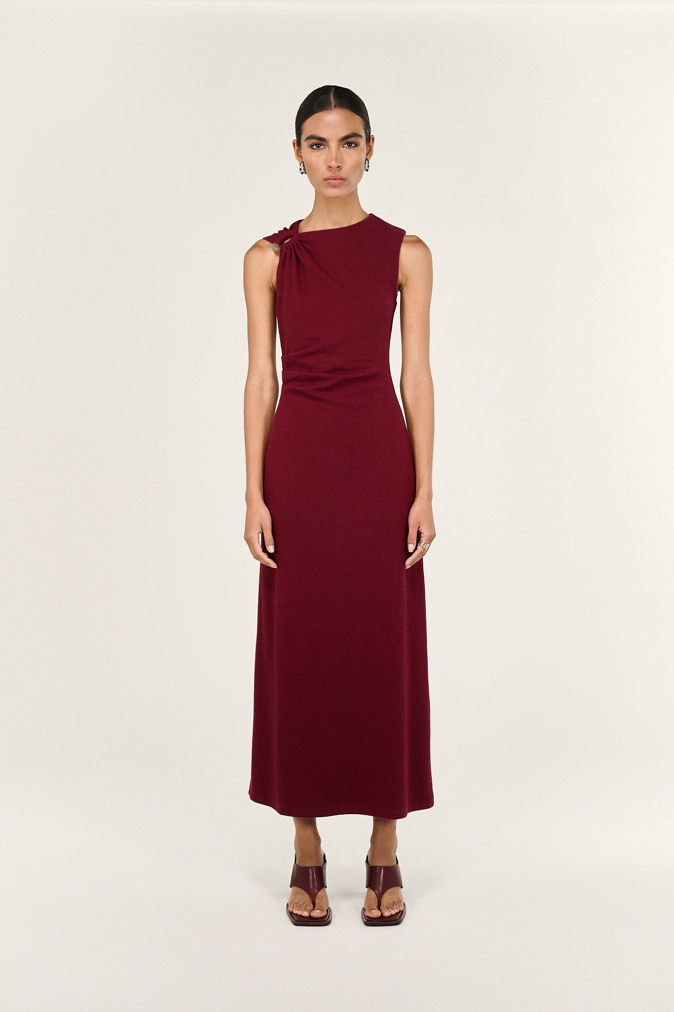 Althea Midi Dress - Wine