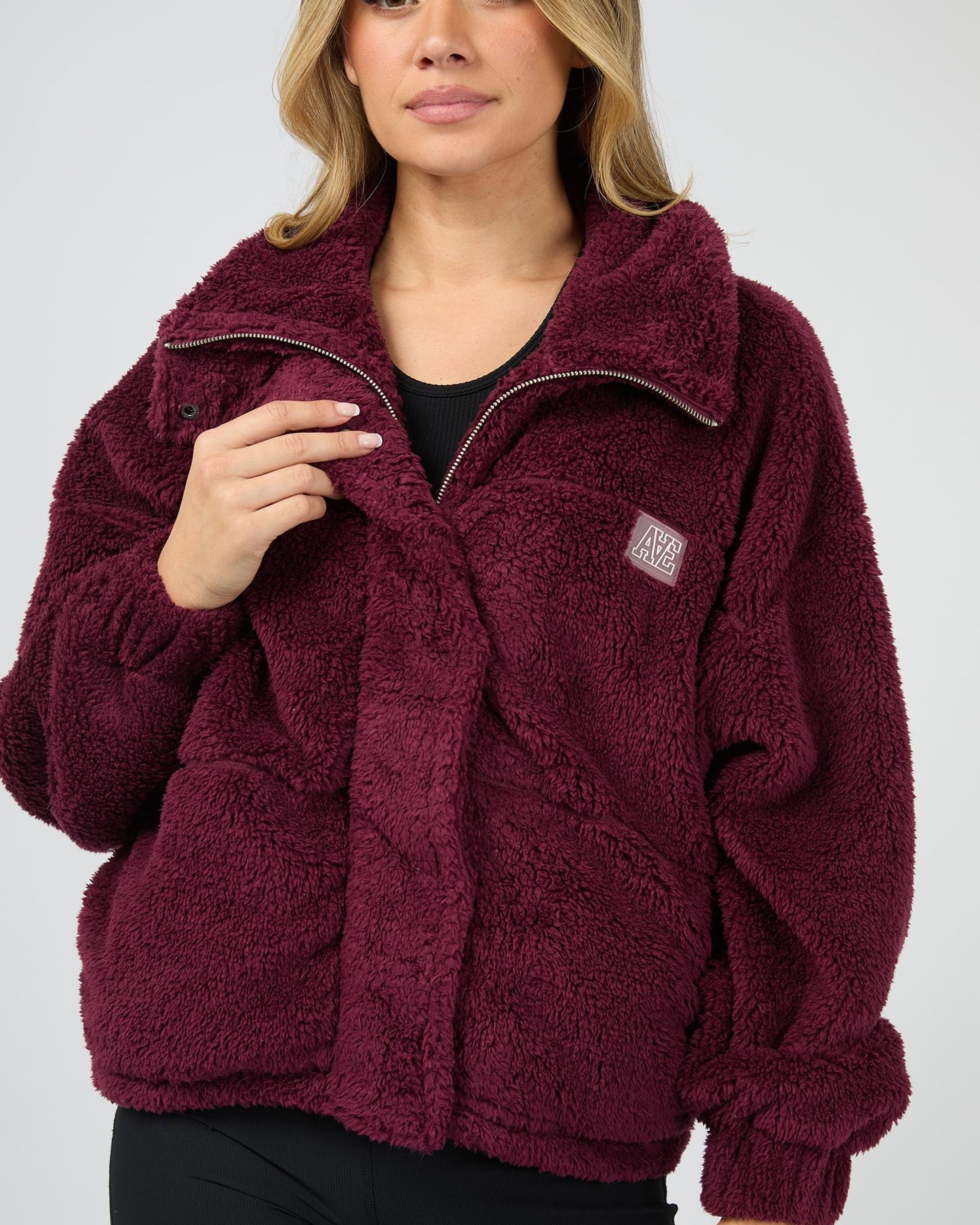 Cosy Club Teddy Jacket - Wine