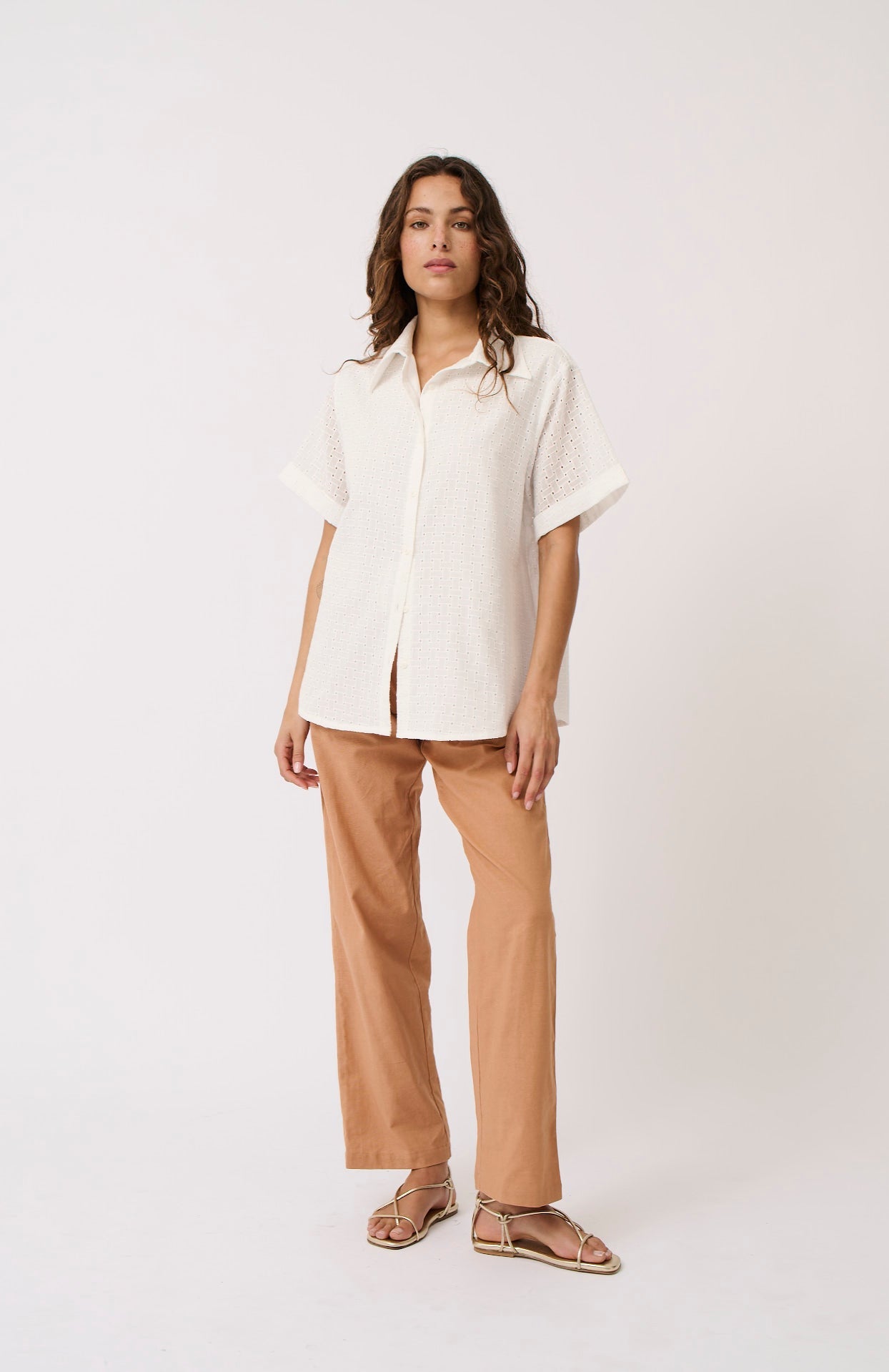Tully Shirt - White Broderie