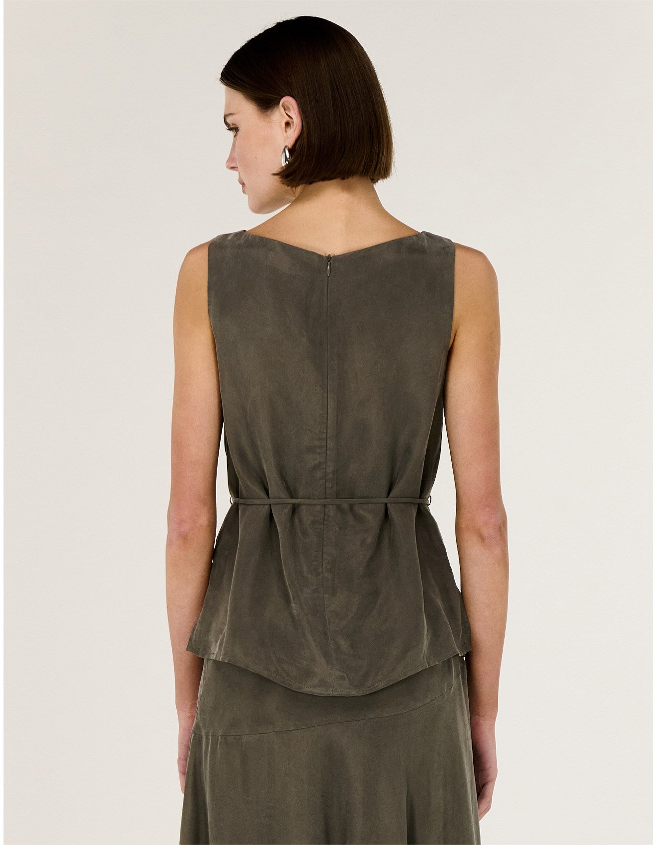 Stevie Waist Tie Top - Olive