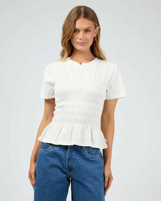 Lipa Rushed Top - Vintage White