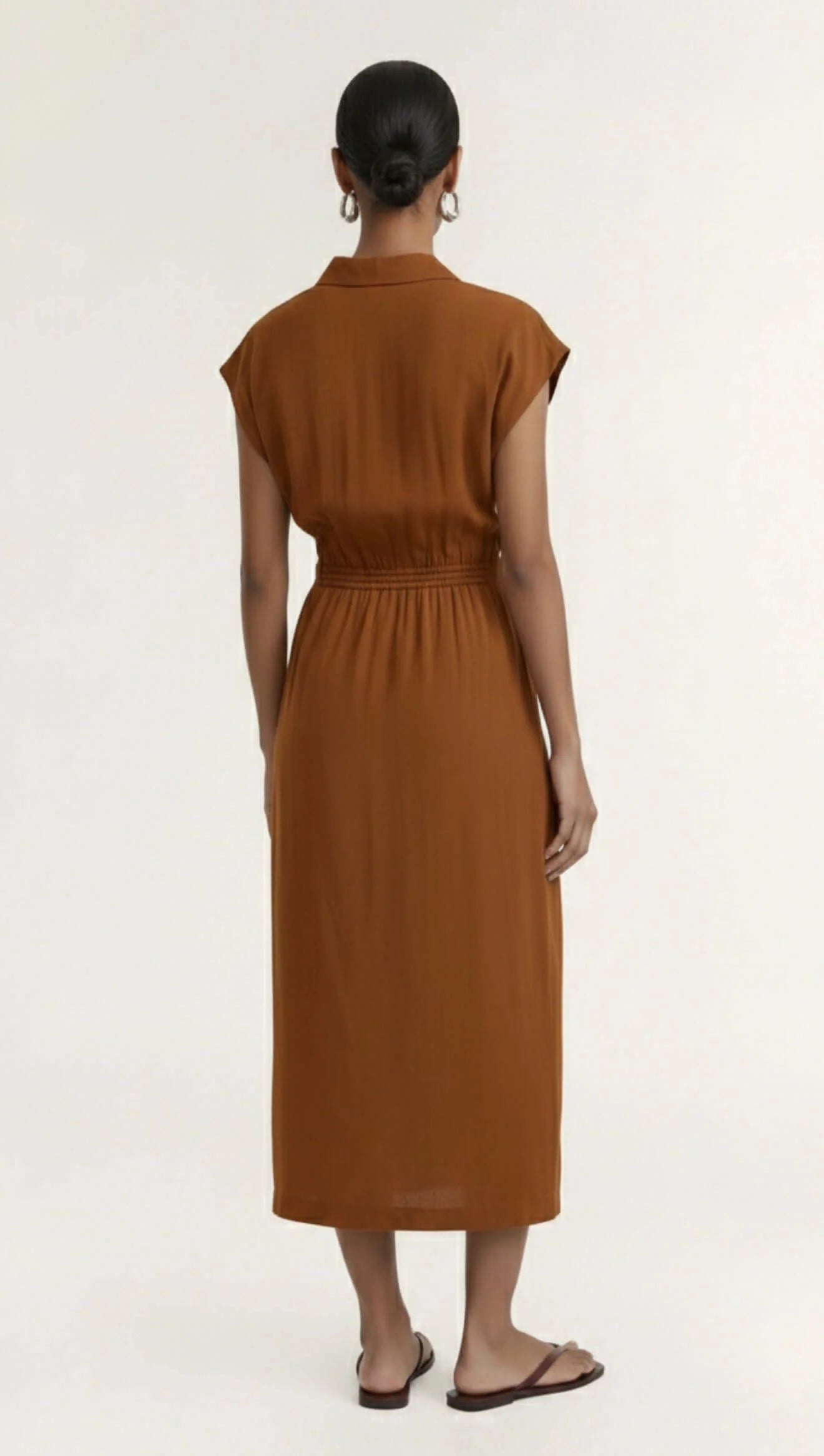Solene Wrap Midi Dress - Copper