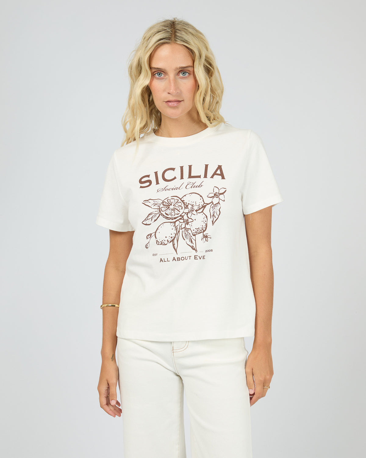 Sicilia Regular Tee - Vintage White - All About Eve