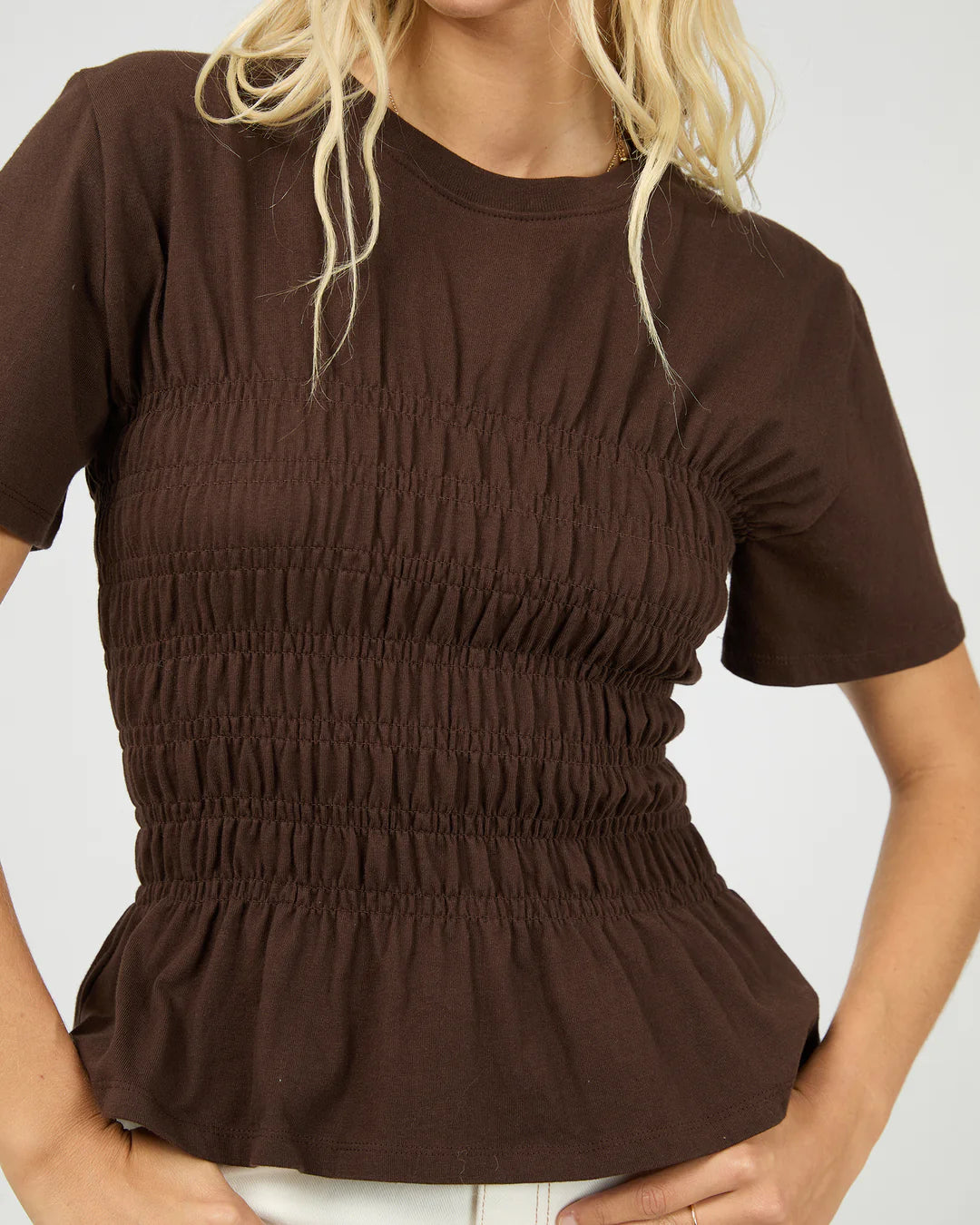 Lipa Rushed Top - Brown