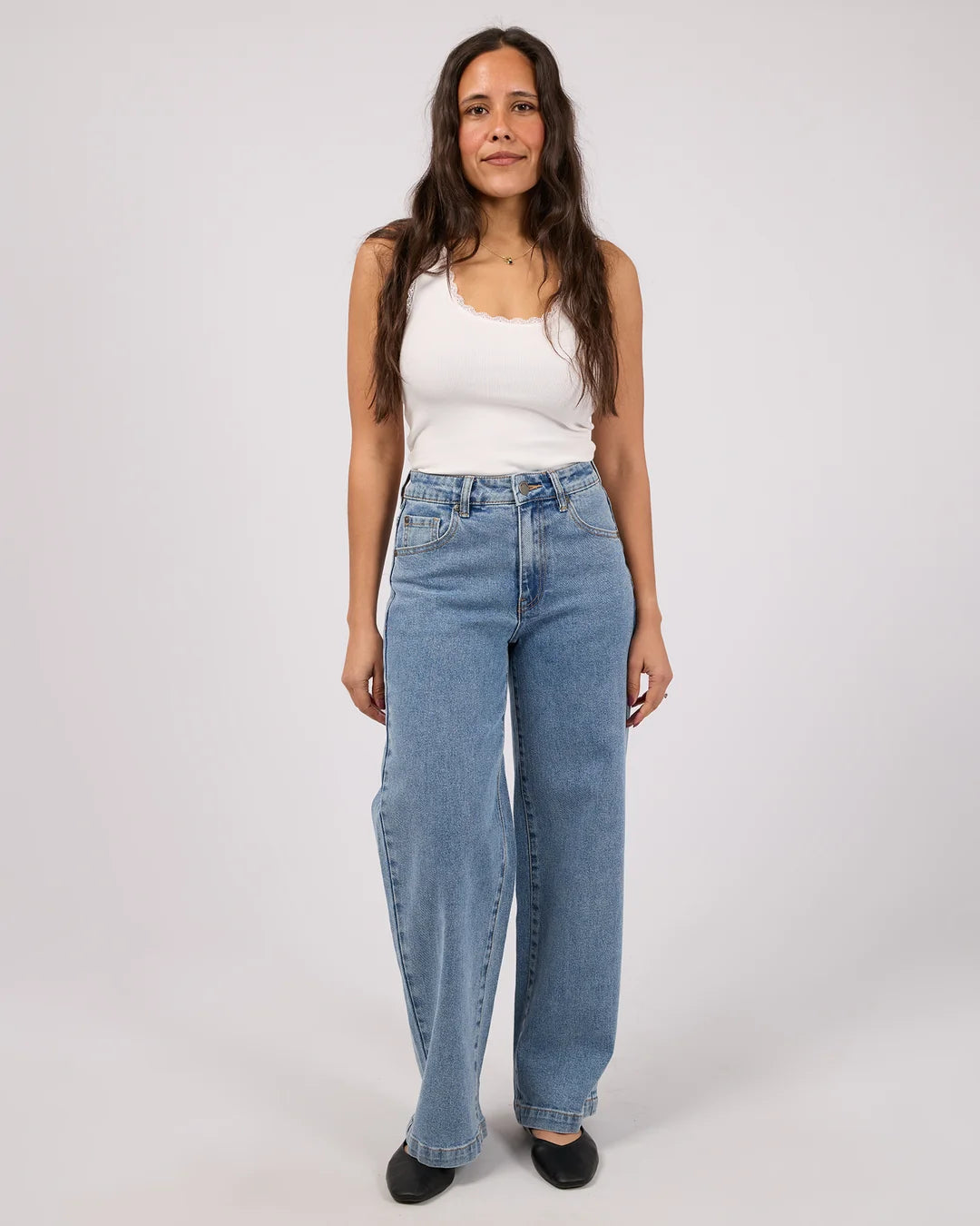 Jacqui Wide Leg Petite Jeans - Light Blue