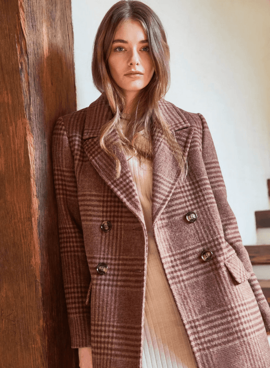 Ritz Coat - Rust Check by Esmaee - in XS | SWAACE