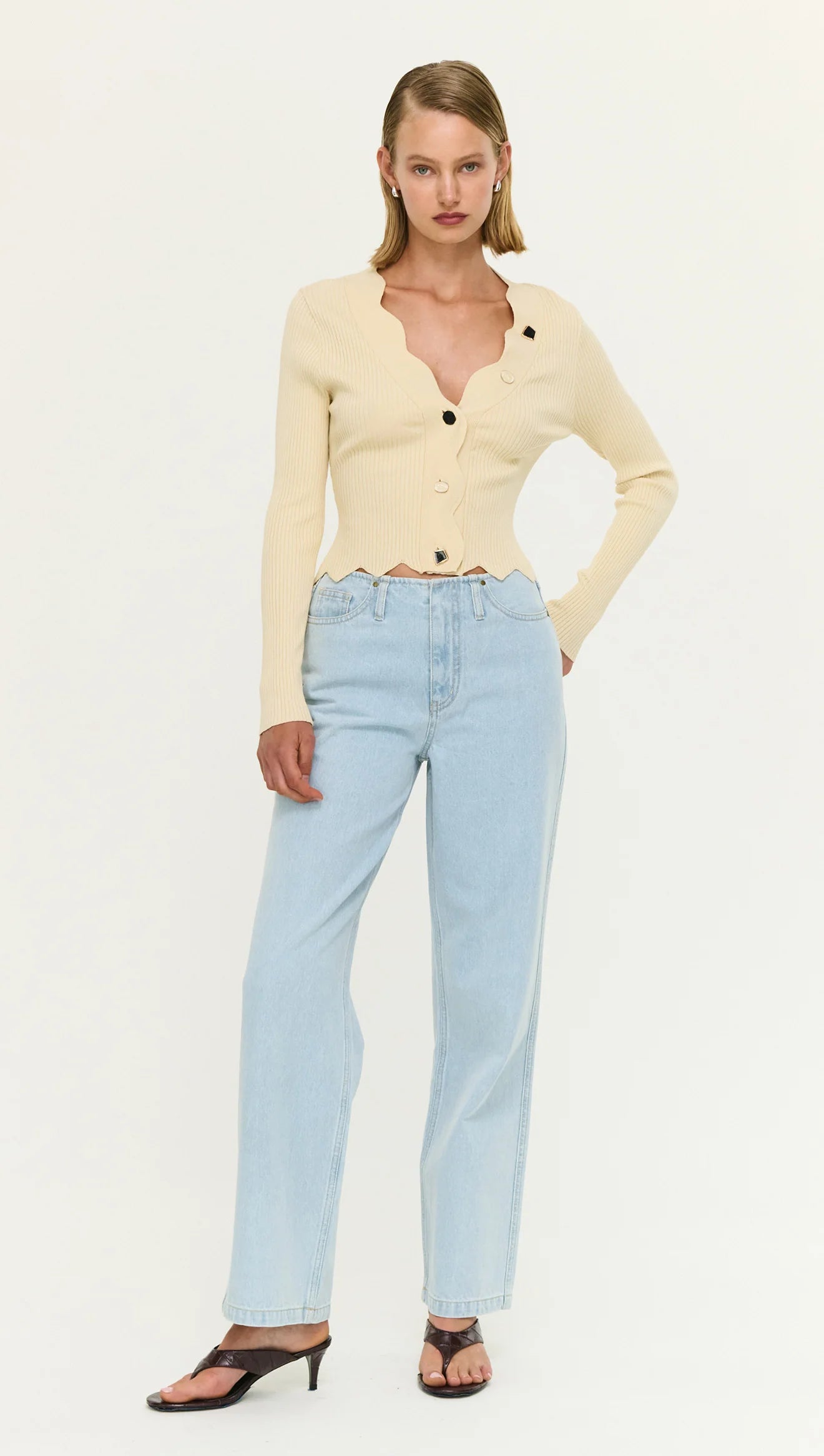 Gia Crop Knit Top - Sand