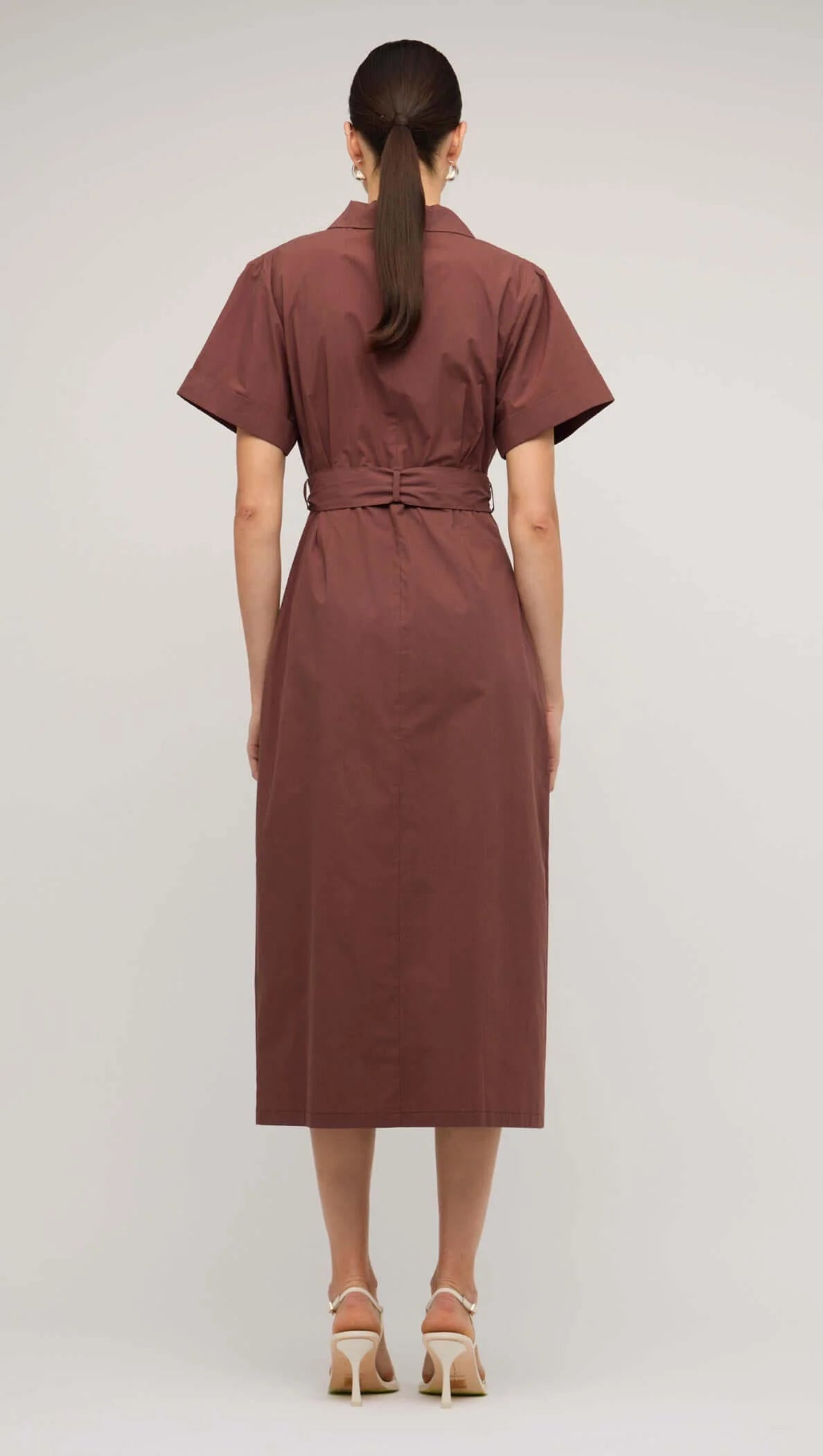 Ishtar Wrap Shirt Dress - Chocolate