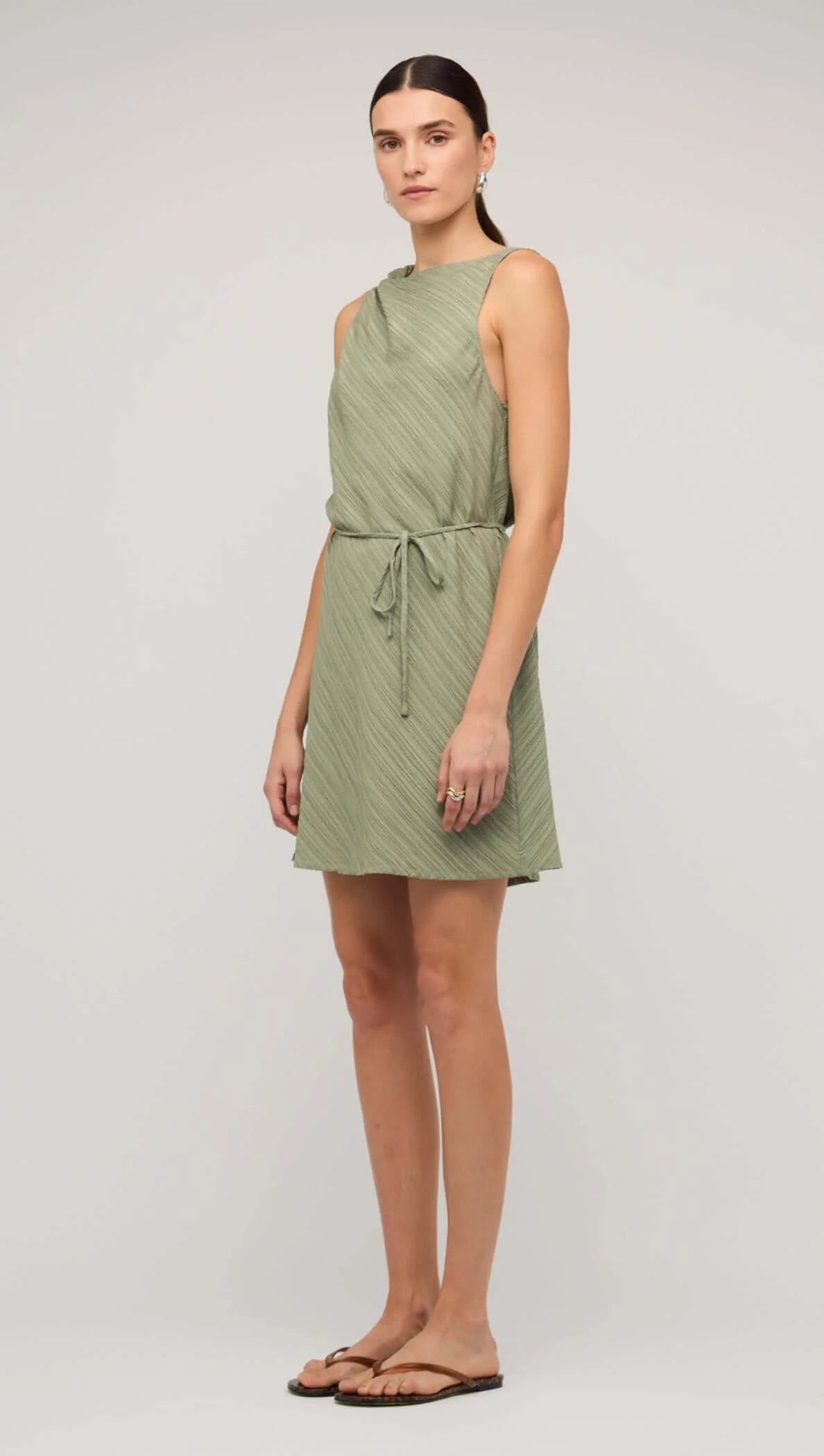 Amira Twist Mini Dress - Sage