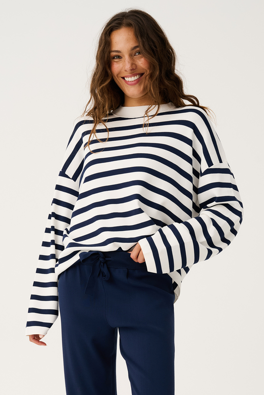 Rae Knit Sweater - Navy Stripe