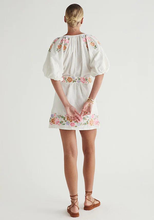 Ophelia Mini Dress - Ivory by MOS The Label - in 6 | SWAACE