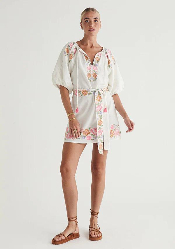 Ophelia Mini Dress - Ivory by MOS The Label - in 6 | SWAACE