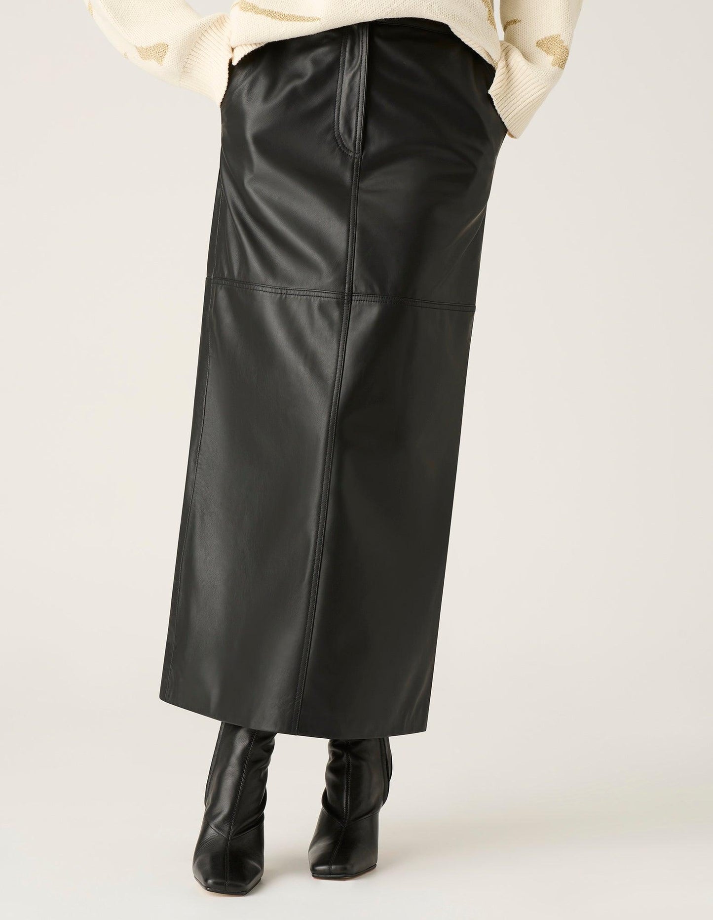 Maria Leather Skirt - Black by MOS The Label - in 6 | SWAACE