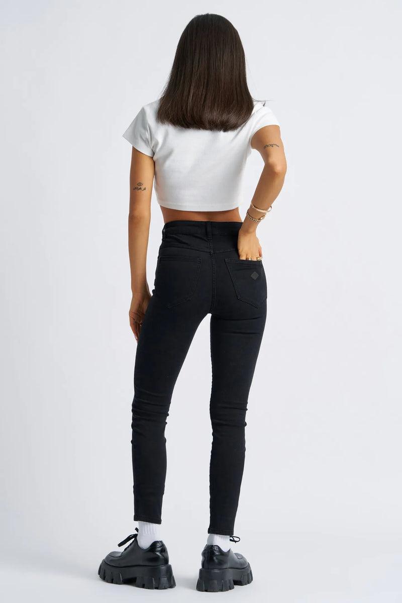 A High Skinny Ankle Basher Petite Jeans - Black Magic by Abrand Jeans - in 8/26 | SWAACE