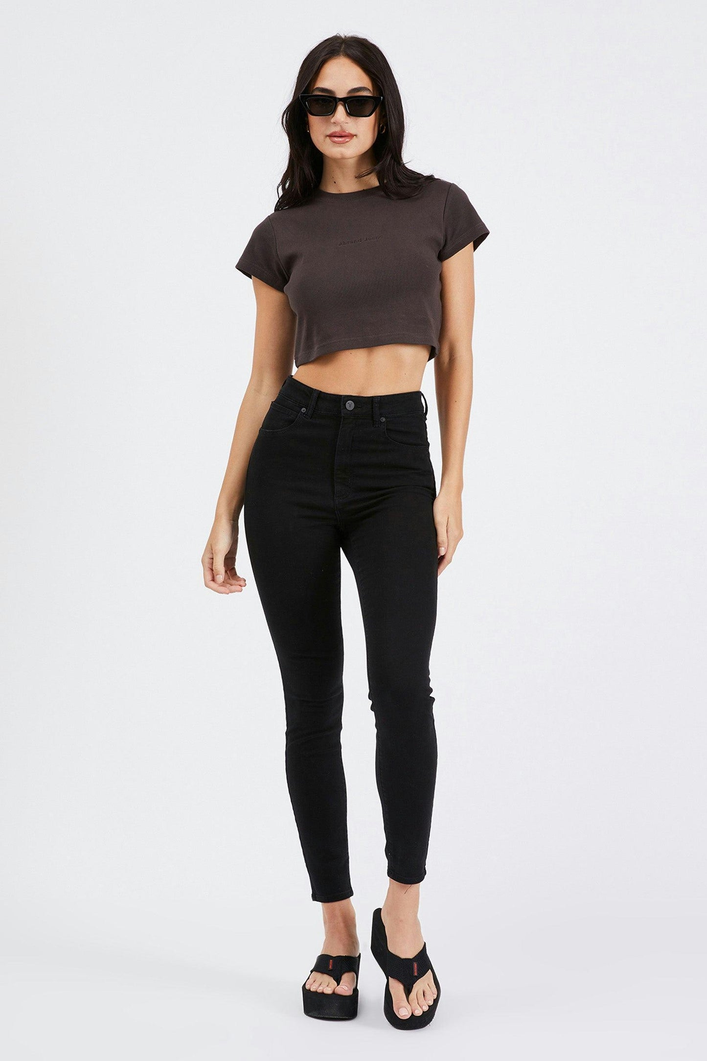 A High Skinny Ankle Basher Jeans - Black Magic by Abrand Jeans - in 8/26 | SWAACE