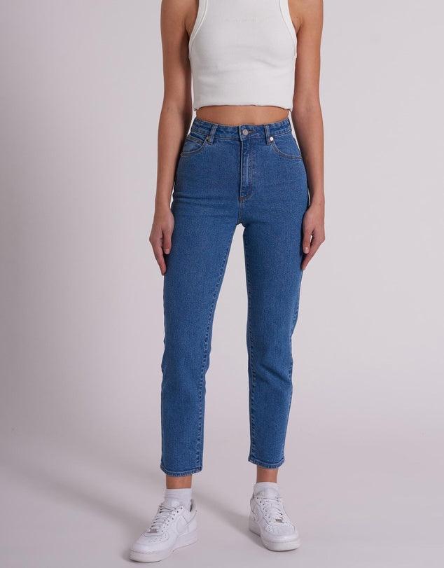 94 High Slim Liliana Jeans - Mid Blue by Abrand Jeans - in 8/26 | SWAACE