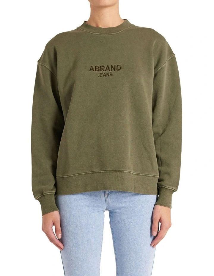 90's Relaxed Crew - Army Green by Abrand Jeans - in L | SWAACE