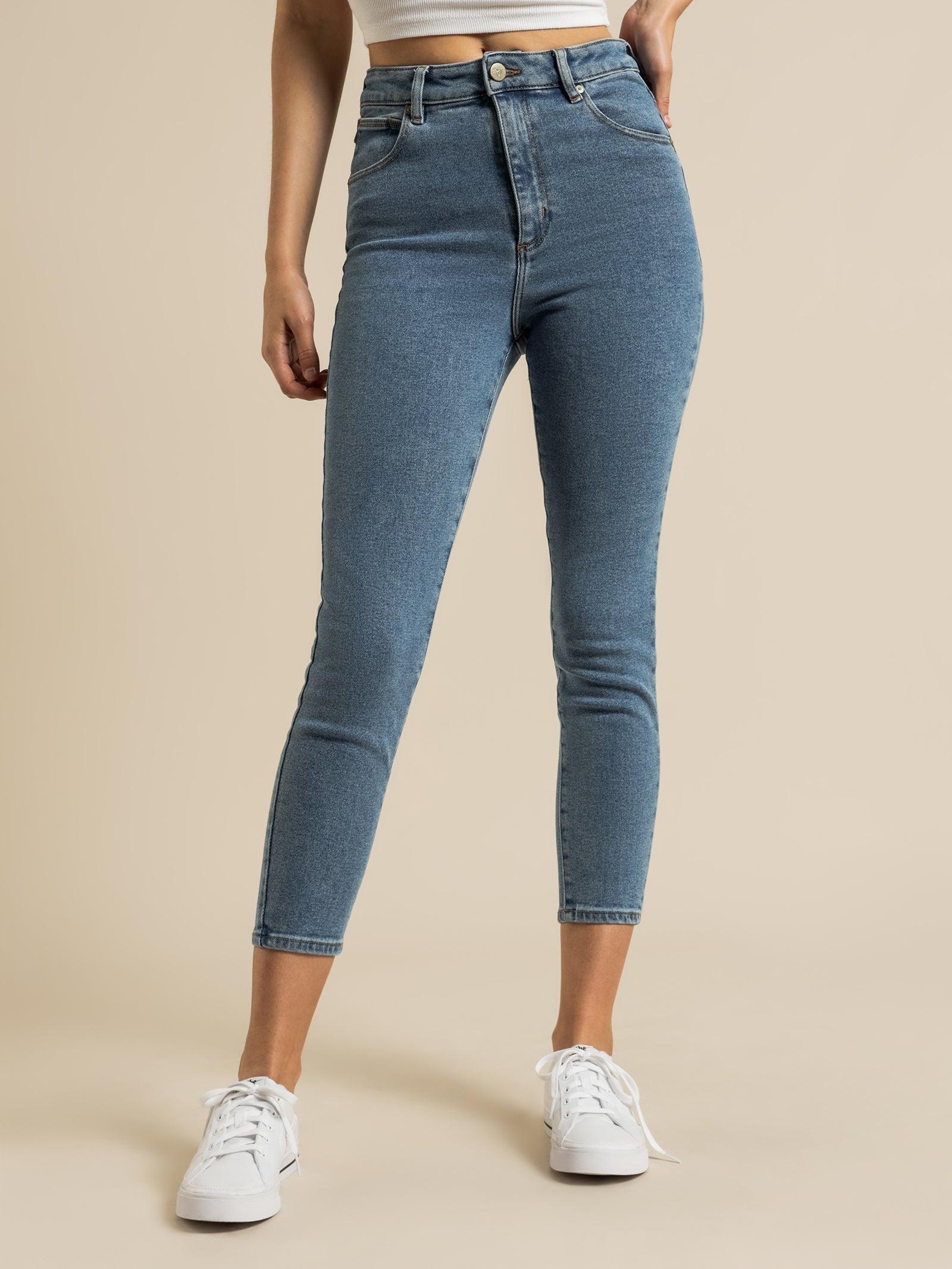 A High Skinny Ankle Basher Petite Jeans - LA Blues by Abrand Jeans - in 8/26 | SWAACE