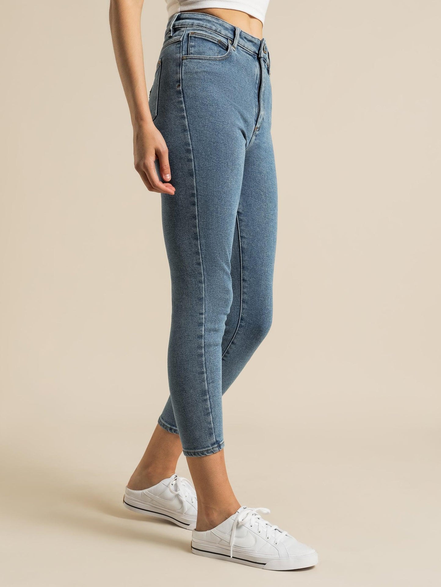 A High Skinny Ankle Basher Petite Jeans - LA Blues by Abrand Jeans - in 8/26 | SWAACE