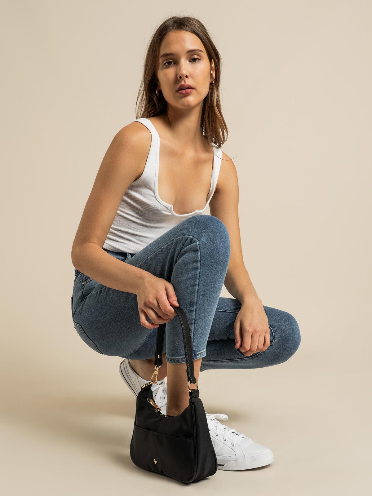 A High Skinny Ankle Basher Petite Jeans - LA Blues by Abrand Jeans - in 8/26 | SWAACE