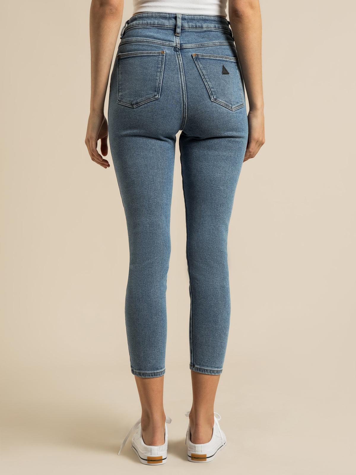 A High Skinny Ankle Basher Petite Jeans - LA Blues by Abrand Jeans - in 8/26 | SWAACE