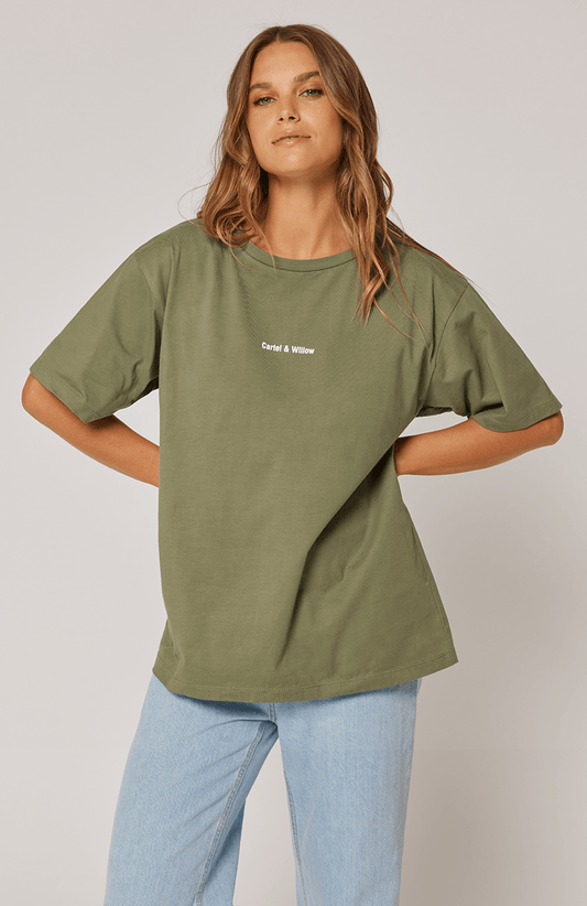 Marlie Tee - Khaki by Cartel & Willow - in XS | SWAACE