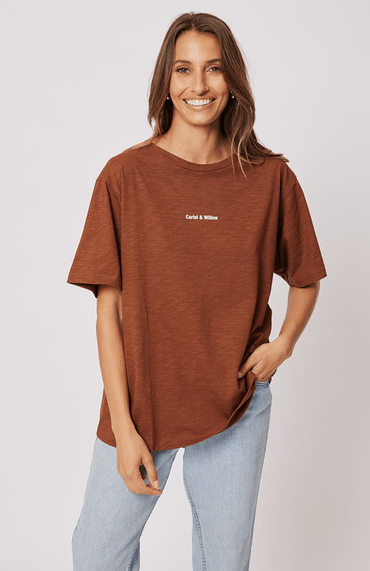 Marlie Tee - Cocoa by Cartel & Willow - in XS | SWAACE