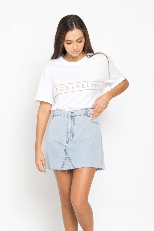 Fox Tee - White by Fox + Velvet - in XS | SWAACE