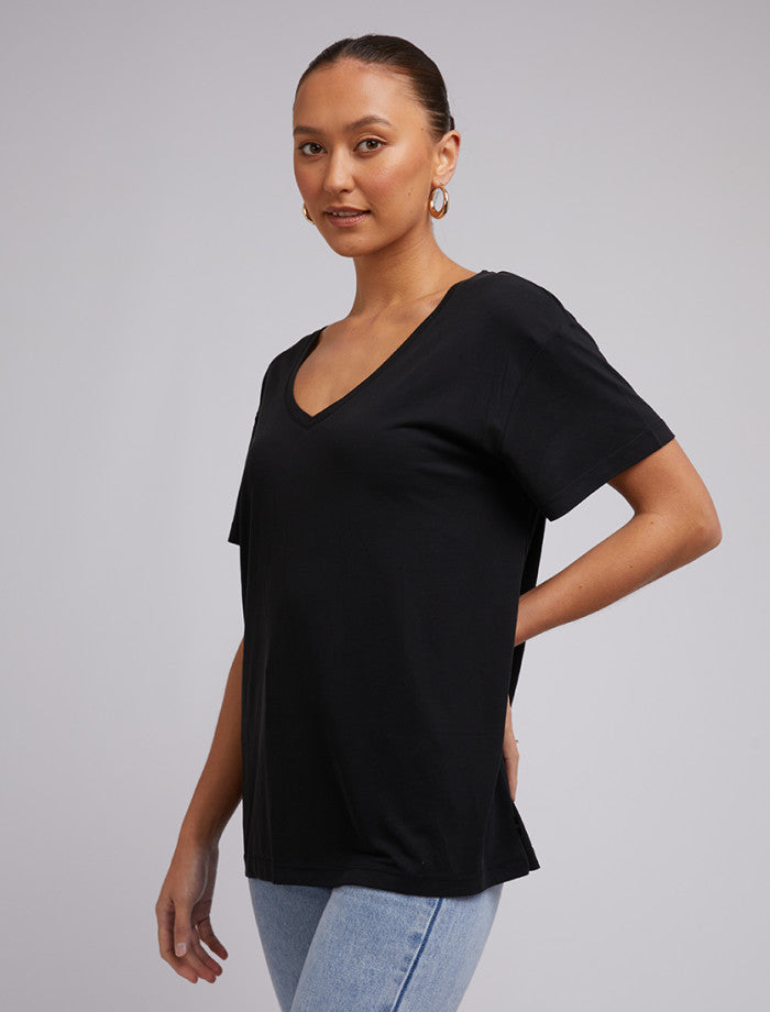 Harper Vee Tee - Black by Silent Theory - in 8 | SWAACE