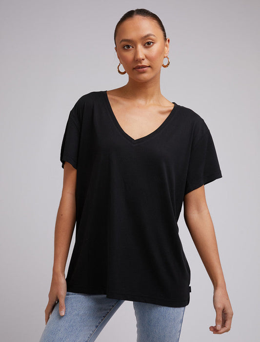 Harper Vee Tee - Black by Silent Theory - in 8 | SWAACE