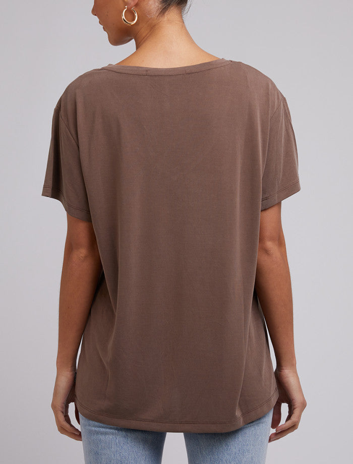 Harper Vee Tee - Brown by Silent Theory - in 8 | SWAACE