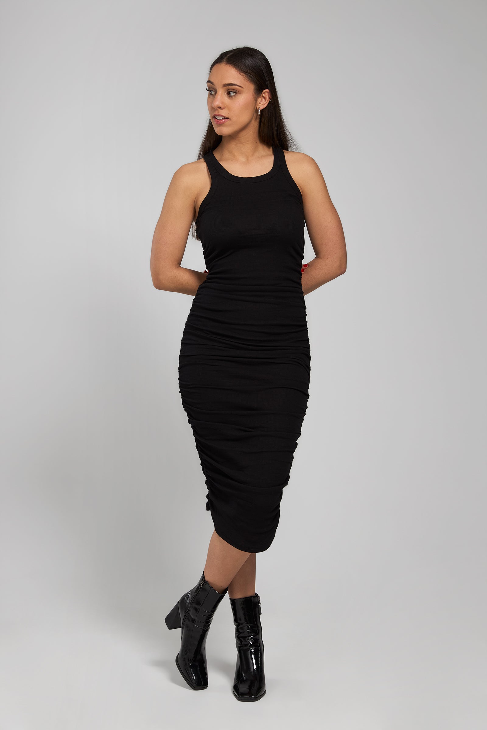 Raya Rib Dress - Black by Madison The Label - in XS / Black | SWAACE