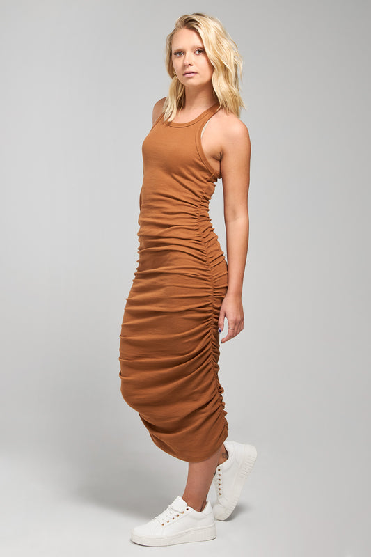 Raya Rib Dress - Caramel by Madison The Label - in XS / Caramel | SWAACE