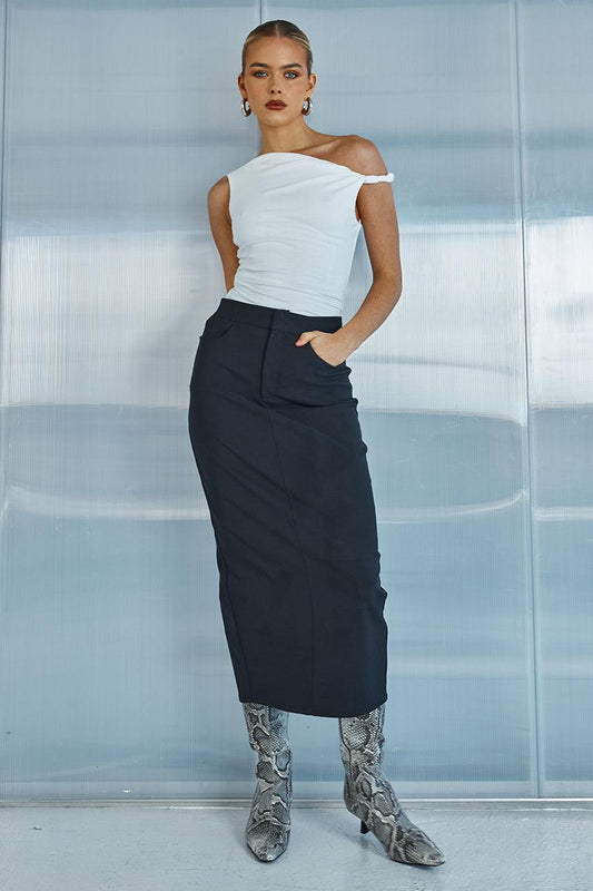 Yazmin Midi Skirt - Black by Runaway The Label - in 6/XS | SWAACE